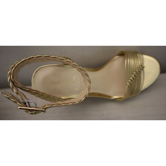 Jessica Simpson WMN Sz 9M Gold Talise Knotted Strappy Platform Wedge Sandals - Picture 13 of 16